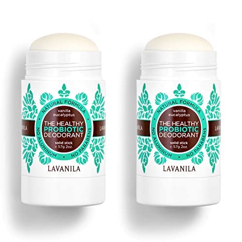 Lavanila Vanilla Eucalyptus Aluminum Free Deodorant 2-Pack – Natural Vegan Stick for Men & Women | Made in USA