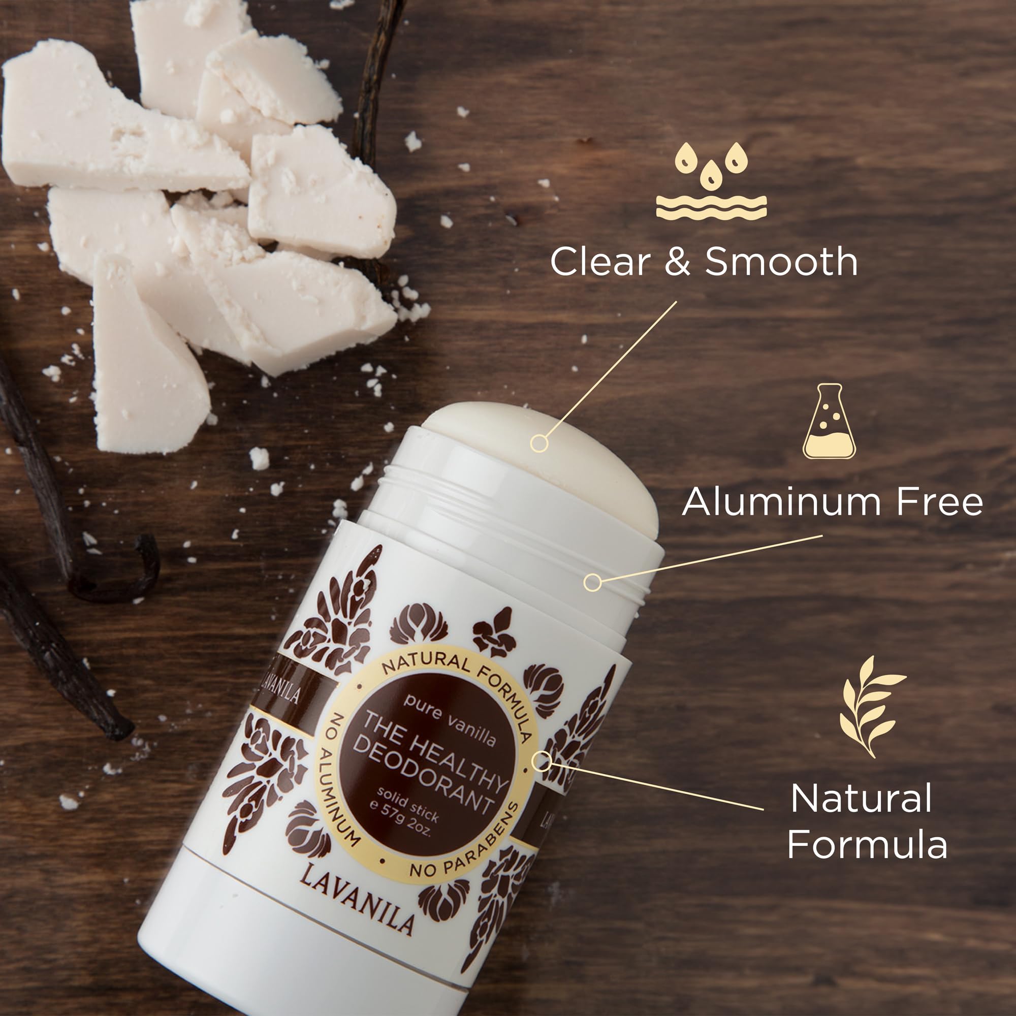 Lavanila Pure Vanilla Deodorant for Women – Aluminum-Free 2-Pack (2 oz Each) | Vegan & Made in USA