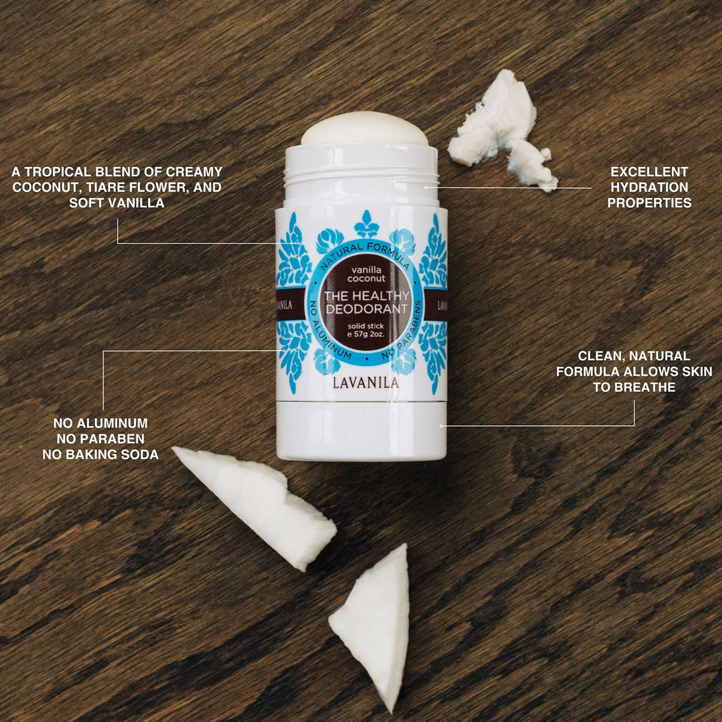 Lavanila Vanilla Coconut Deodorant for Women – Aluminum-Free 2-Pack, Made in USA, Vegan