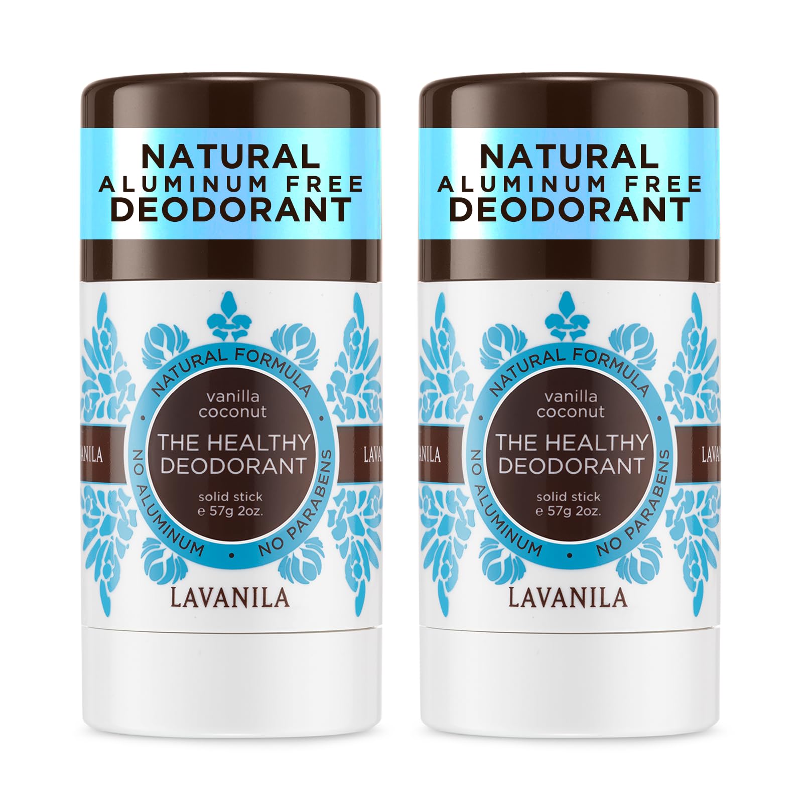 Lavanila Vanilla Coconut Deodorant for Women – Aluminum-Free 2-Pack, Made in USA, Vegan