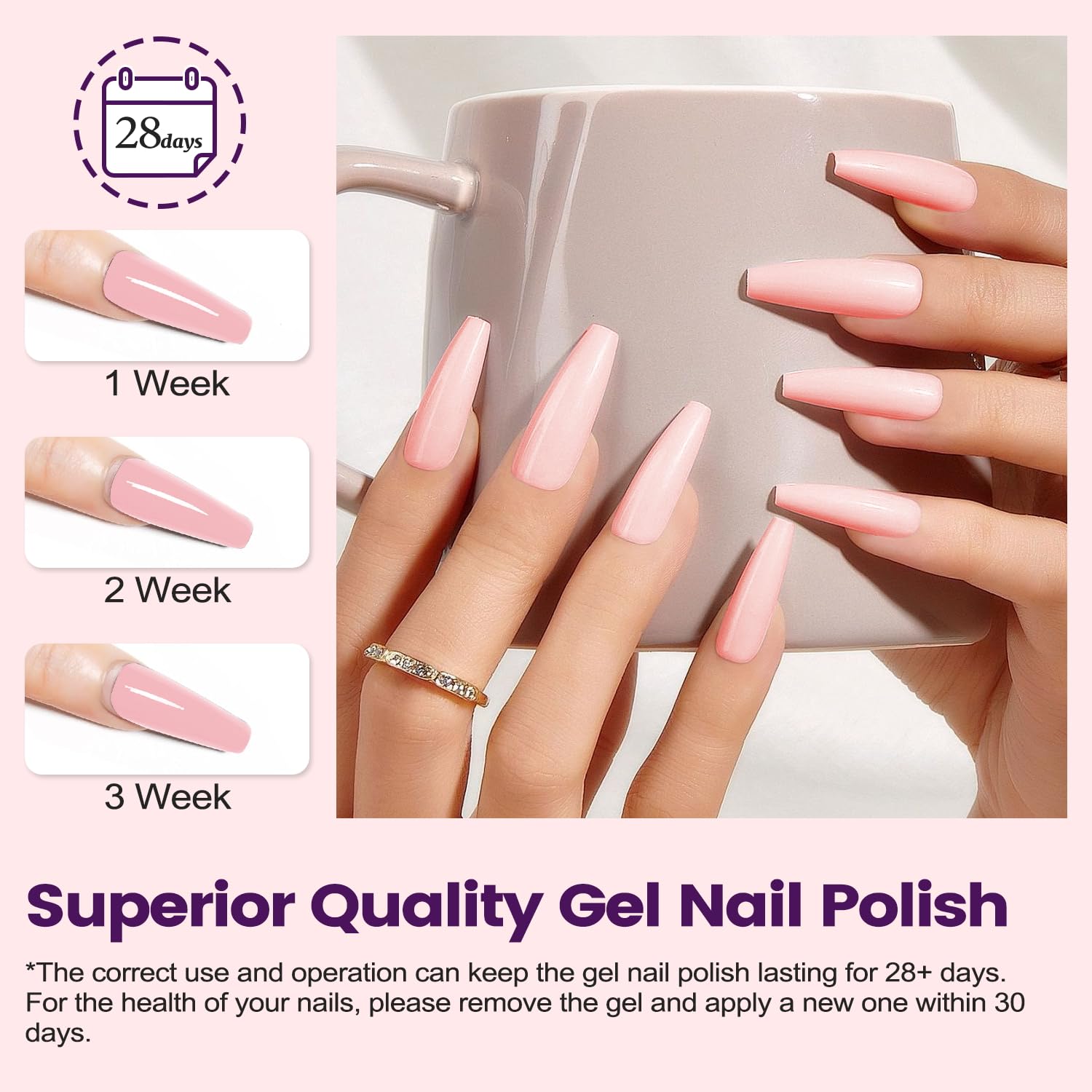 Lavender Violets 49 Pcs Gel Nail Polish Set | 45 Colors, Glossy & Matte Top Coats, UV/LED Ready A907