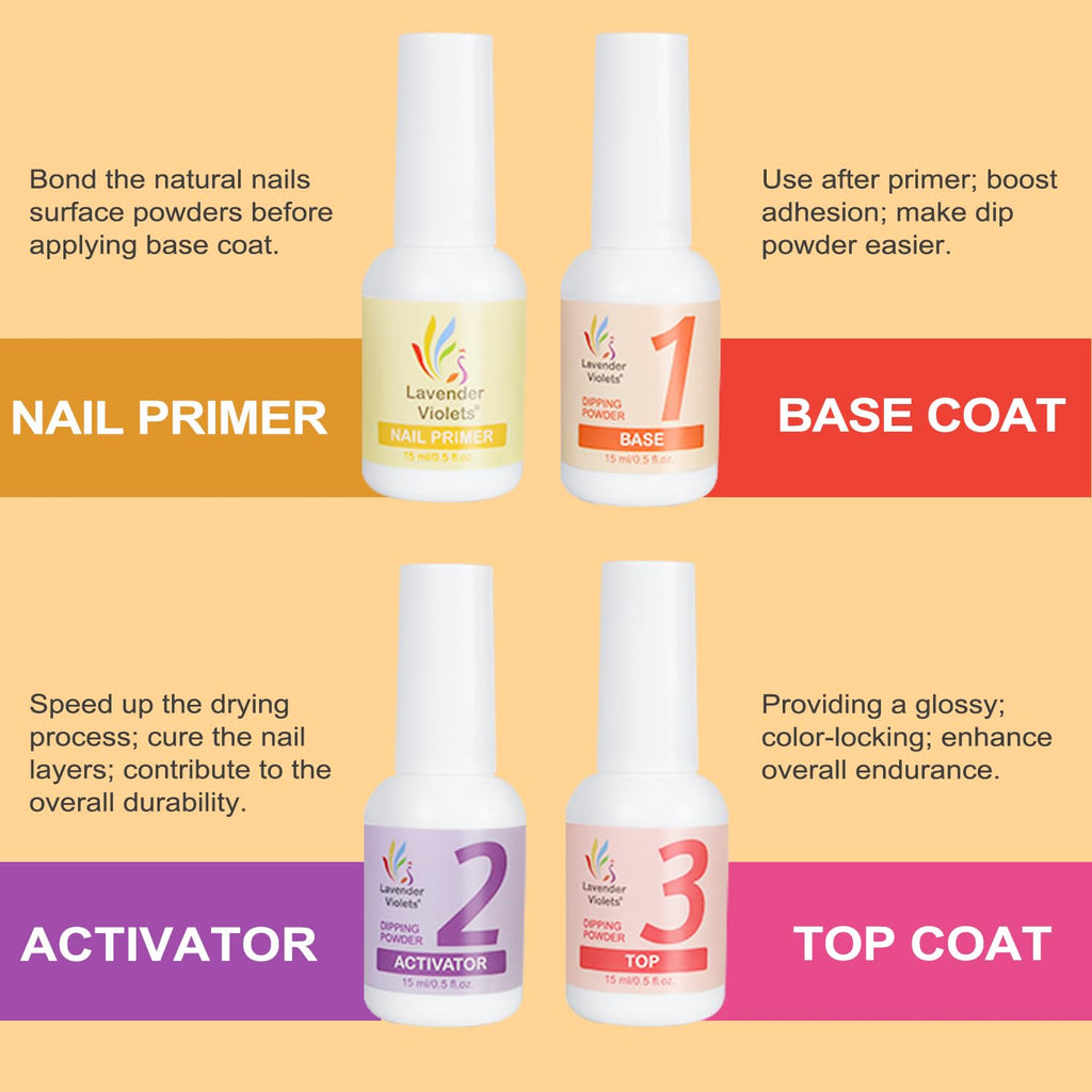 Lavender Violets Dip Powder Nail Kit Starter – 62 Pcs, 48 Colors, G902