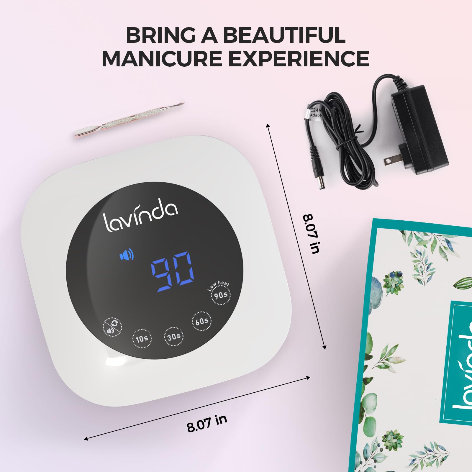 Lavinda 54W UV Nail Lamp – Quick Gel & Acrylic Curing, 4 Timers, Large LCD Display