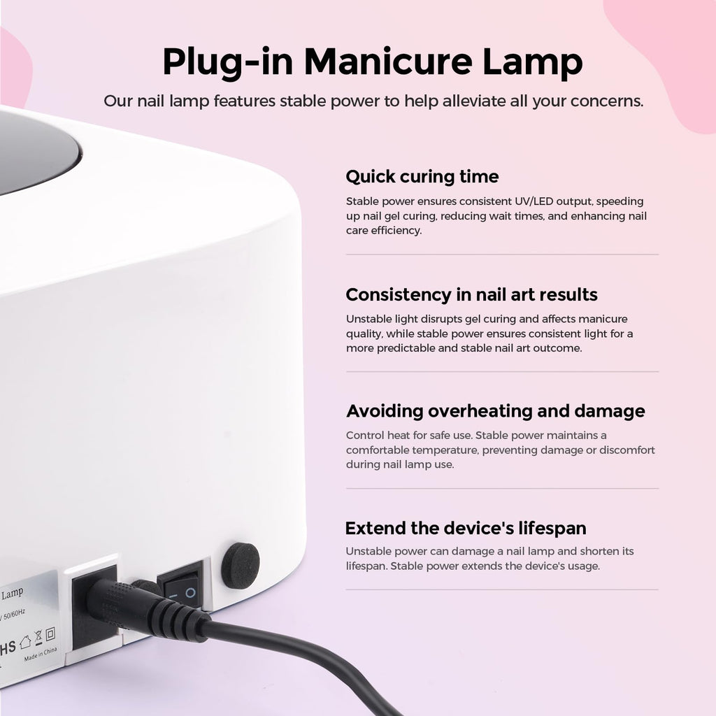 Lavinda 54W UV Nail Lamp – Quick Gel & Acrylic Curing, 4 Timers, Large LCD Display