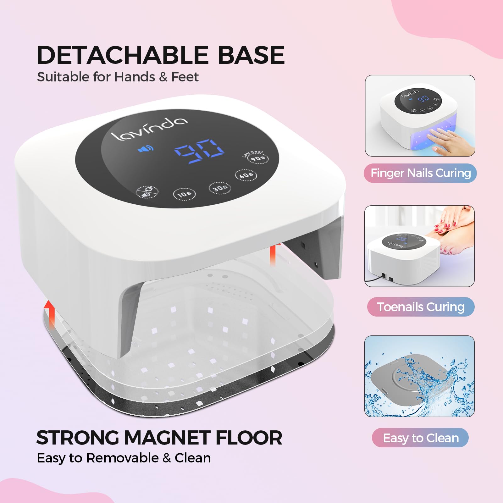 Lavinda 54W UV Nail Lamp – Quick Gel & Acrylic Curing, 4 Timers, Large LCD Display