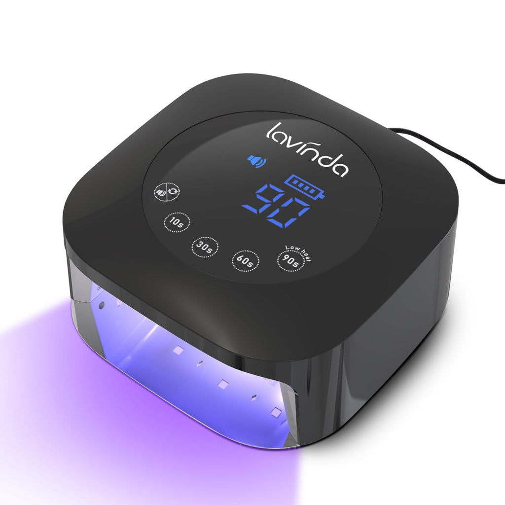 Lavinda 54W UV LED Nail Lamp – Fast Gel Curing, 4 Timers, Detachable Base