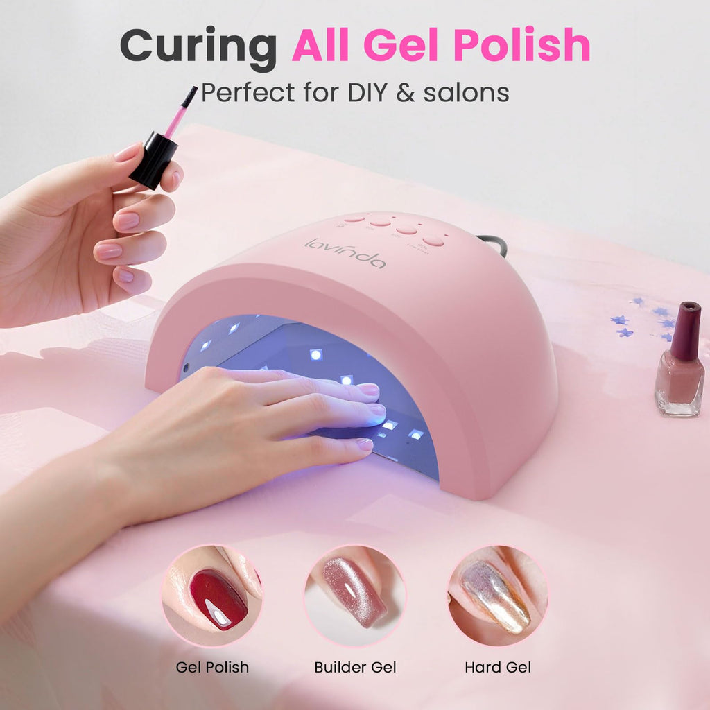 Lavinda 48W UV LED Nail Lamp – Gel Polish Cure, Auto Sensor & 4 Timers