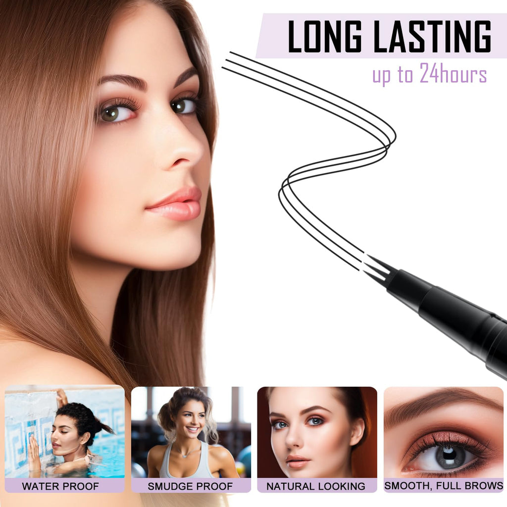 LAVONE Eyebrow Pencil 2-in-1 Waterproof Pen | 3-Tip Microblade & Ultra-Precise Brow