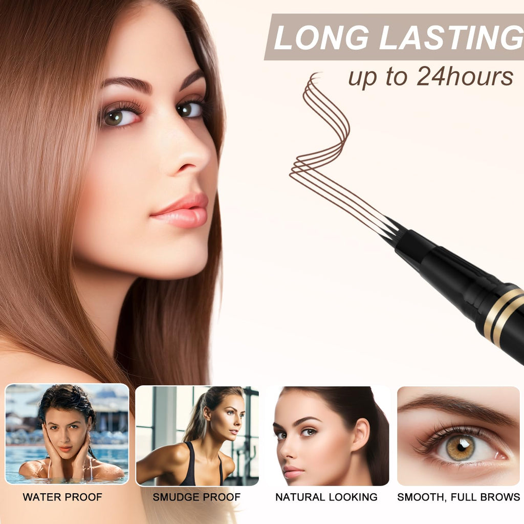 LAVONE Eyebrow Pen 2-in-1 Waterproof Microblade – Dark Coffee