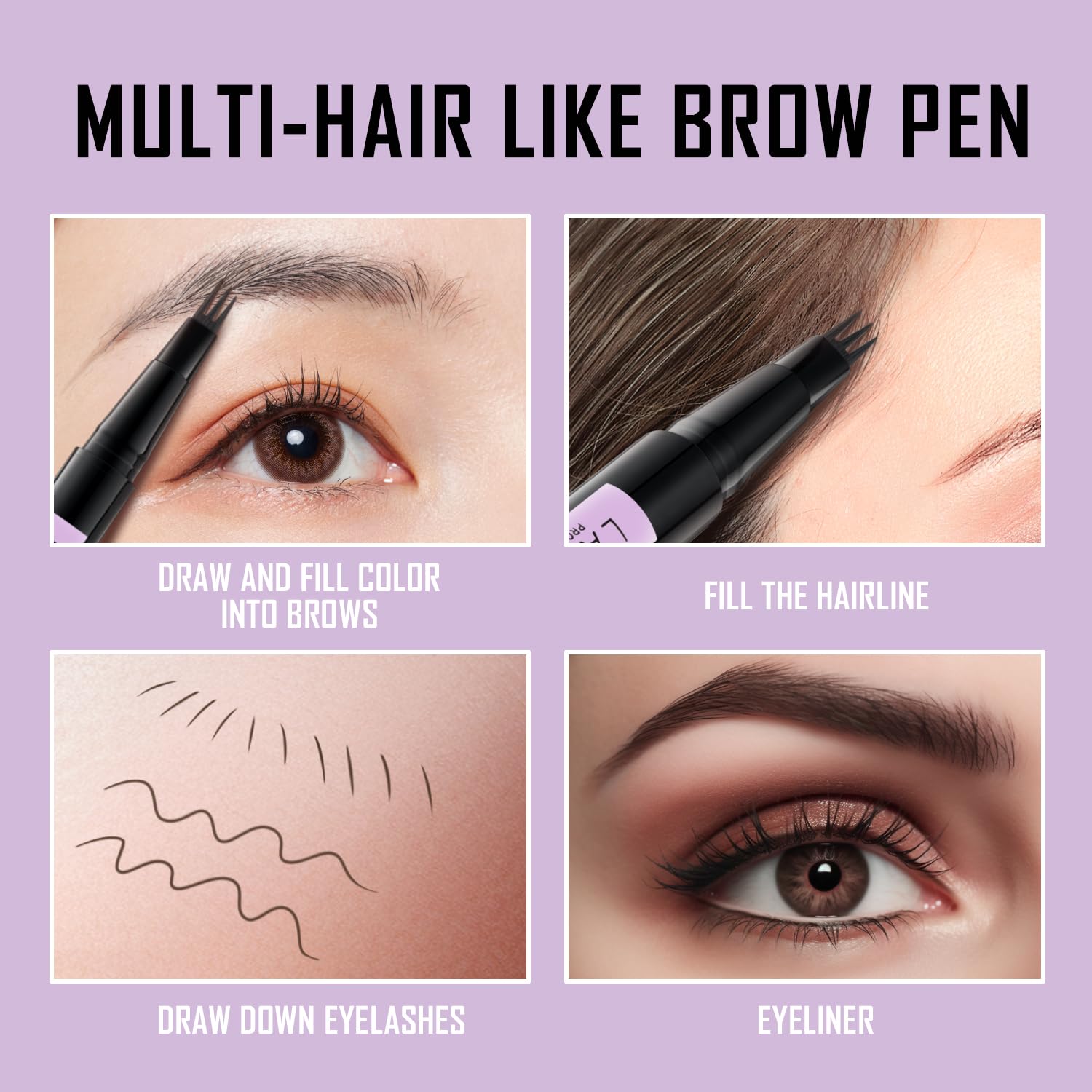 LAVONE Eyebrow Pencil 2-in-1 Waterproof Pen | 3-Tip Microblade & Ultra-Precise Brow