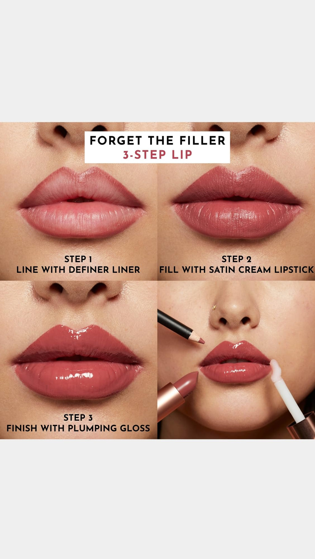 Lawless Forget The Filler Definer Liner - Blushed Nude | Lip Plumping Gloss