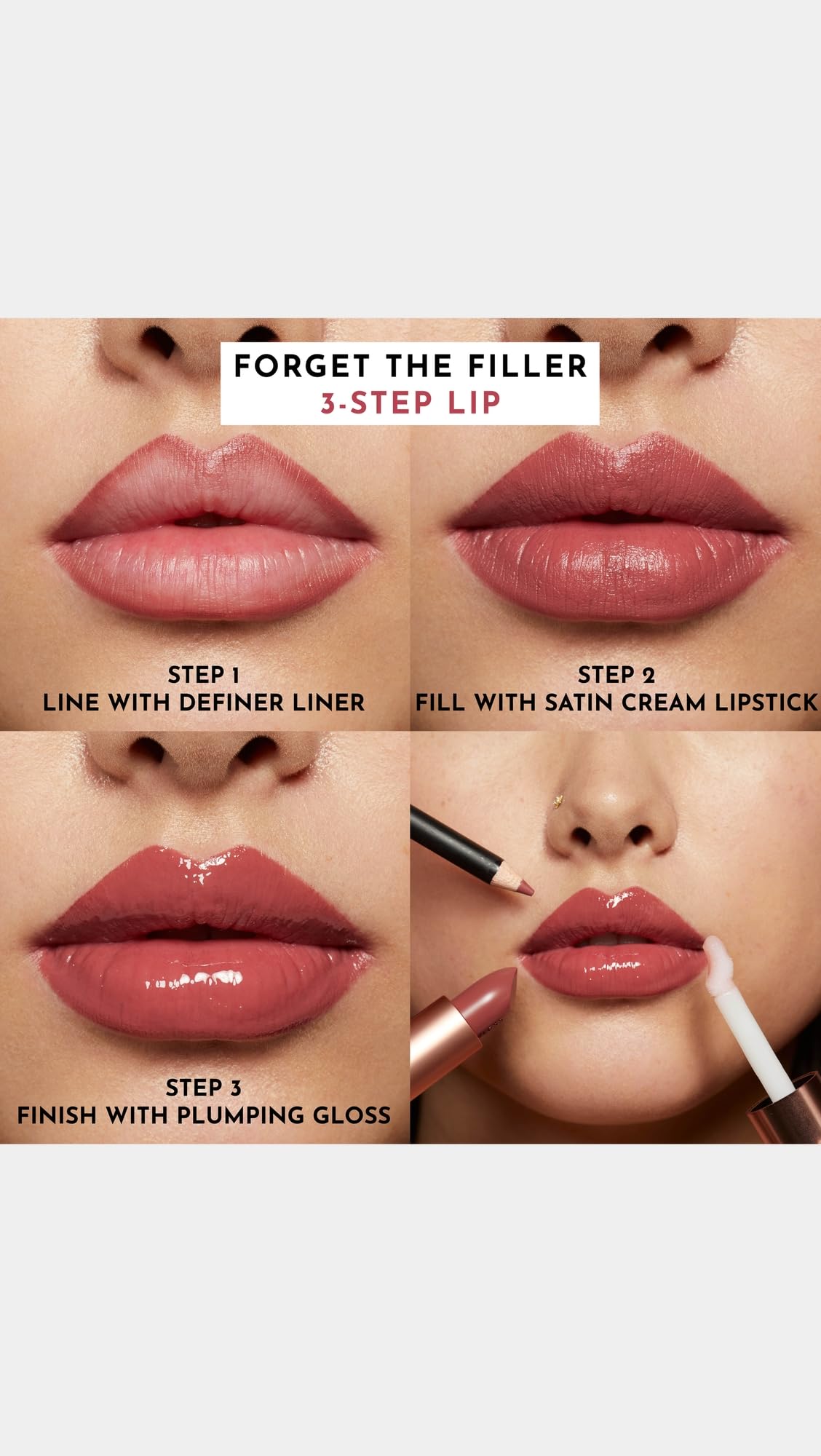 Lawless Forget The Filler Definer Liner - Blushed Nude | Lip Plumping Gloss