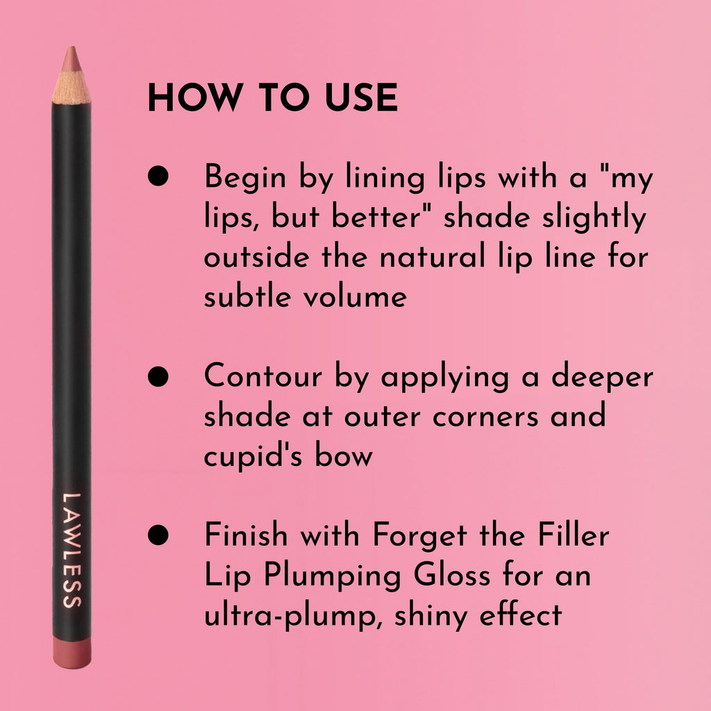 Lawless Forget the Filler Definer Liner Rosewood | Creamy Lip Pencil by LAWLESS