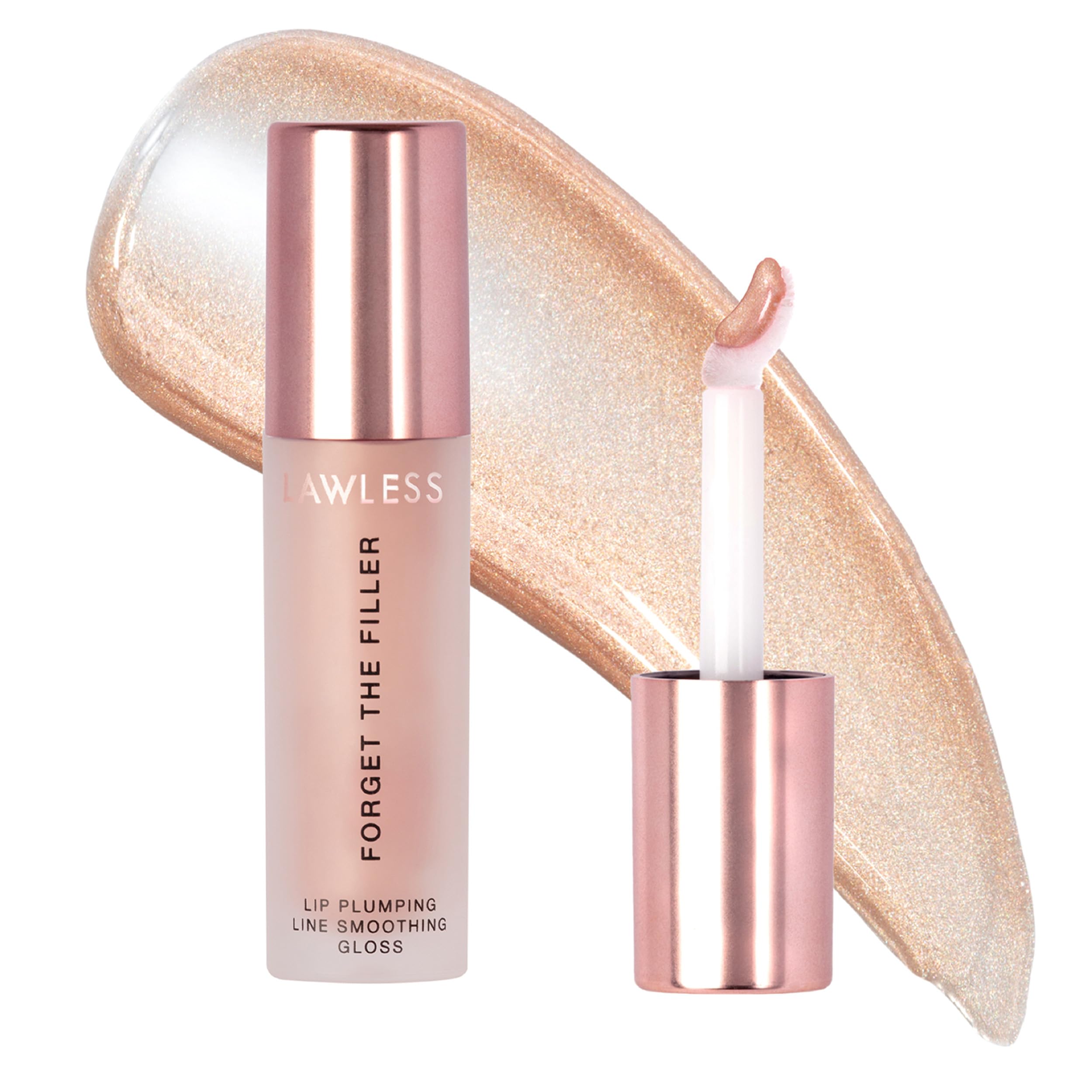 Lawless Forget the Filler Lip Plumping Gloss – Glazed | Line-Smoothing, 0.11 oz