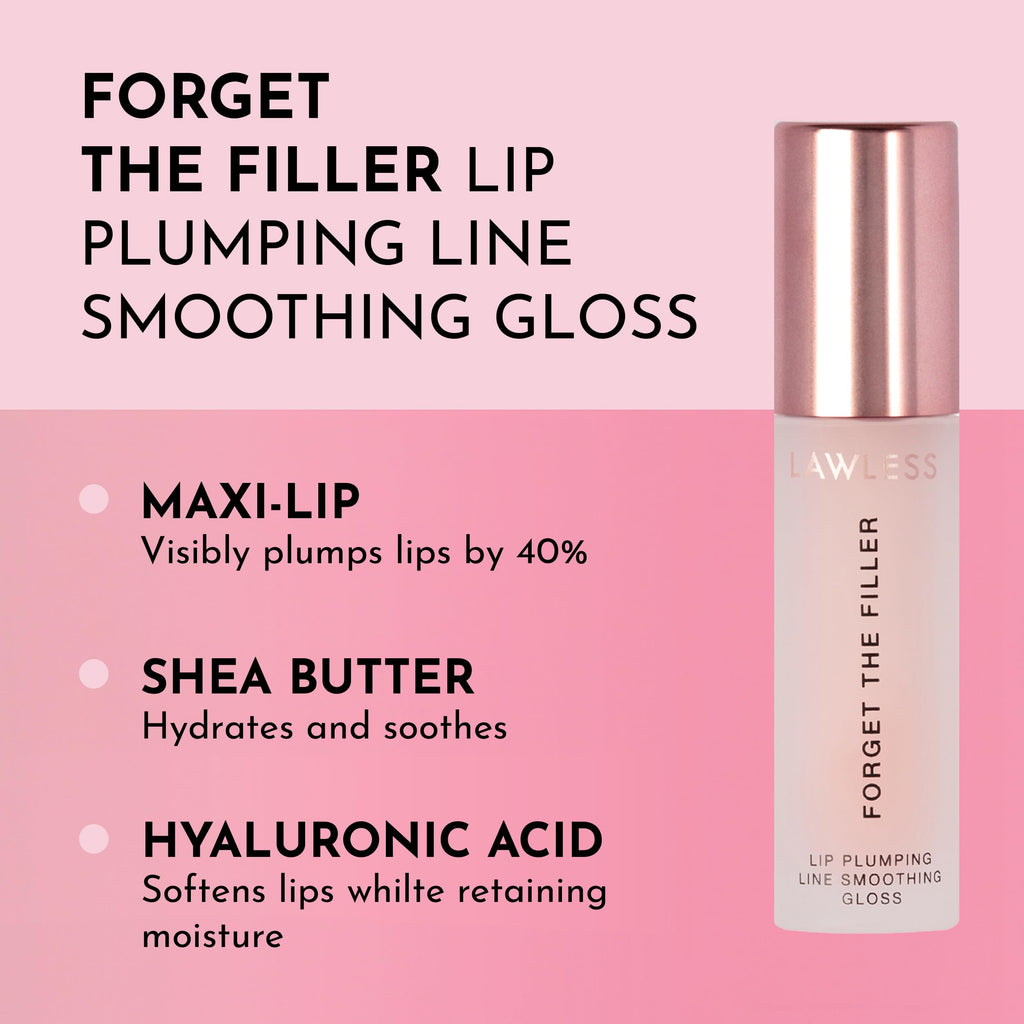 Lawless Forget The Filler Lip Plumper Line Gloss Rosy Outlook Pink 0.11 Fl Oz (Pack of 1)