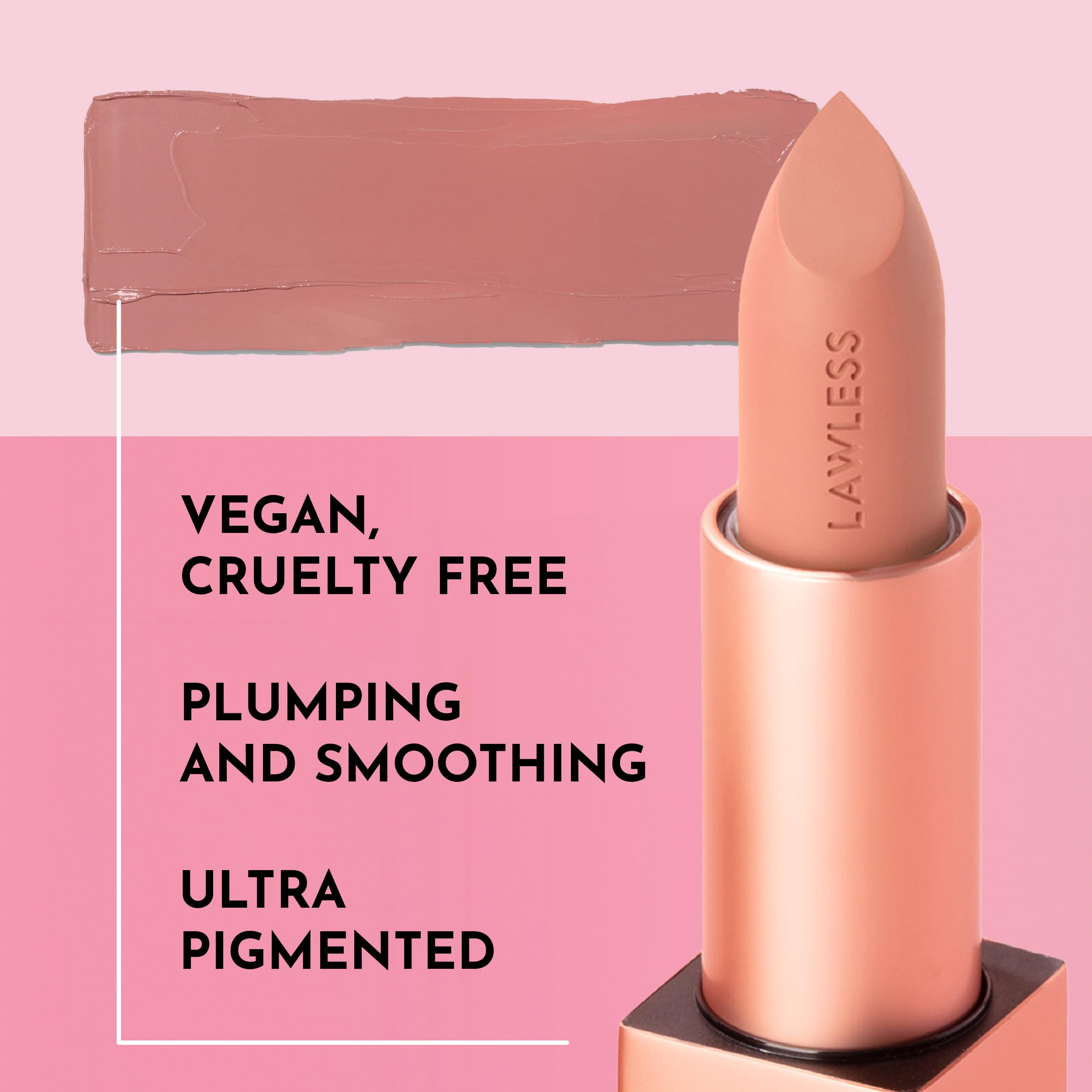 Lawless Forget the Filler Lip-Plumping Satin Lipstick – Fawn (0.1 oz)