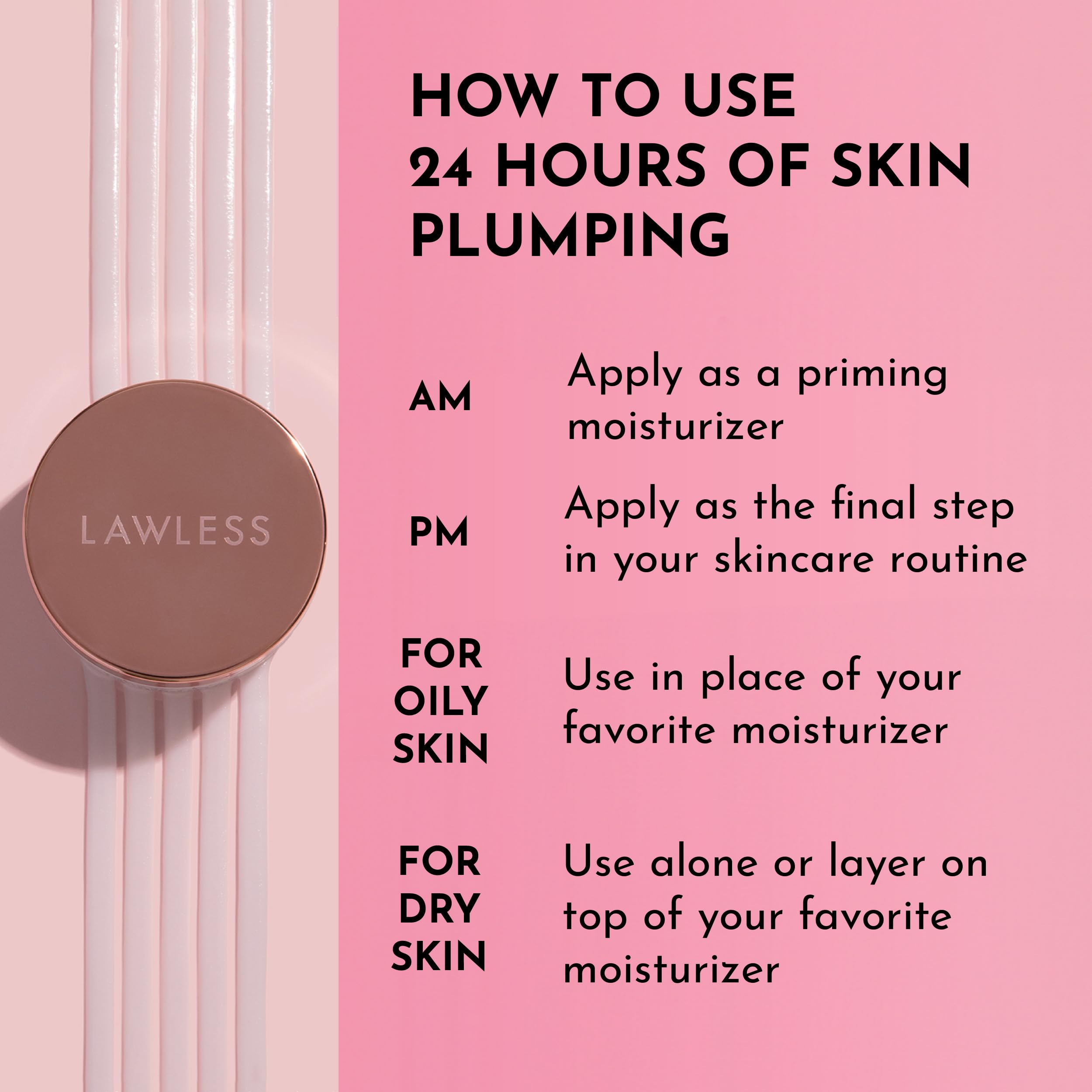 Lawless Mini Forget the Filler Skin-Plumping Cream – Prime, Plump & Smooth, Non-Acne Hydrating Moisturizer (0.5 oz)