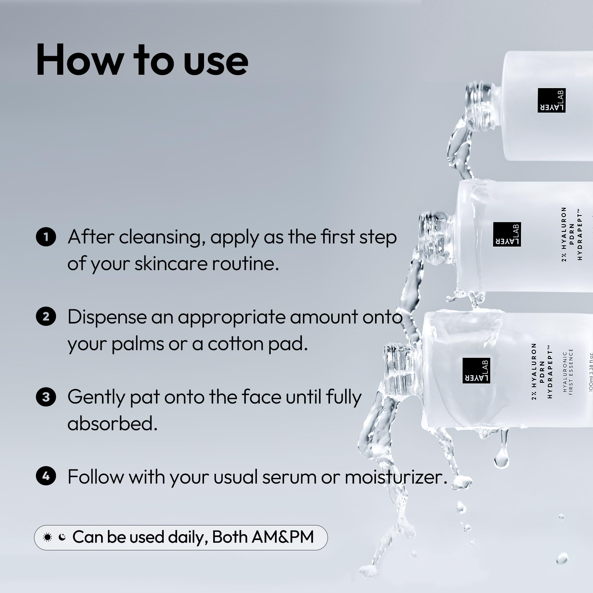 LAYERLAB Hyaluronic First Essence with PDRN & Peptides | 2% Triple HA Hydration