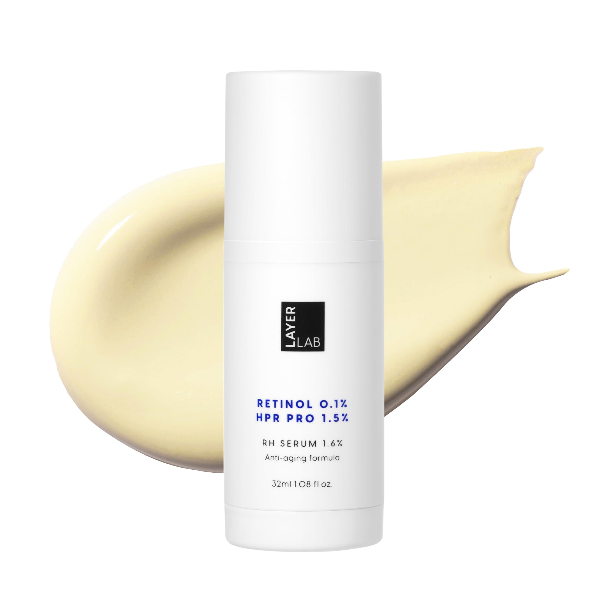 LAYERLAB Triple Retinoid 1.6% Serum – HPR, Retinal, Retinol & 8 Peptides | 1.08 fl oz