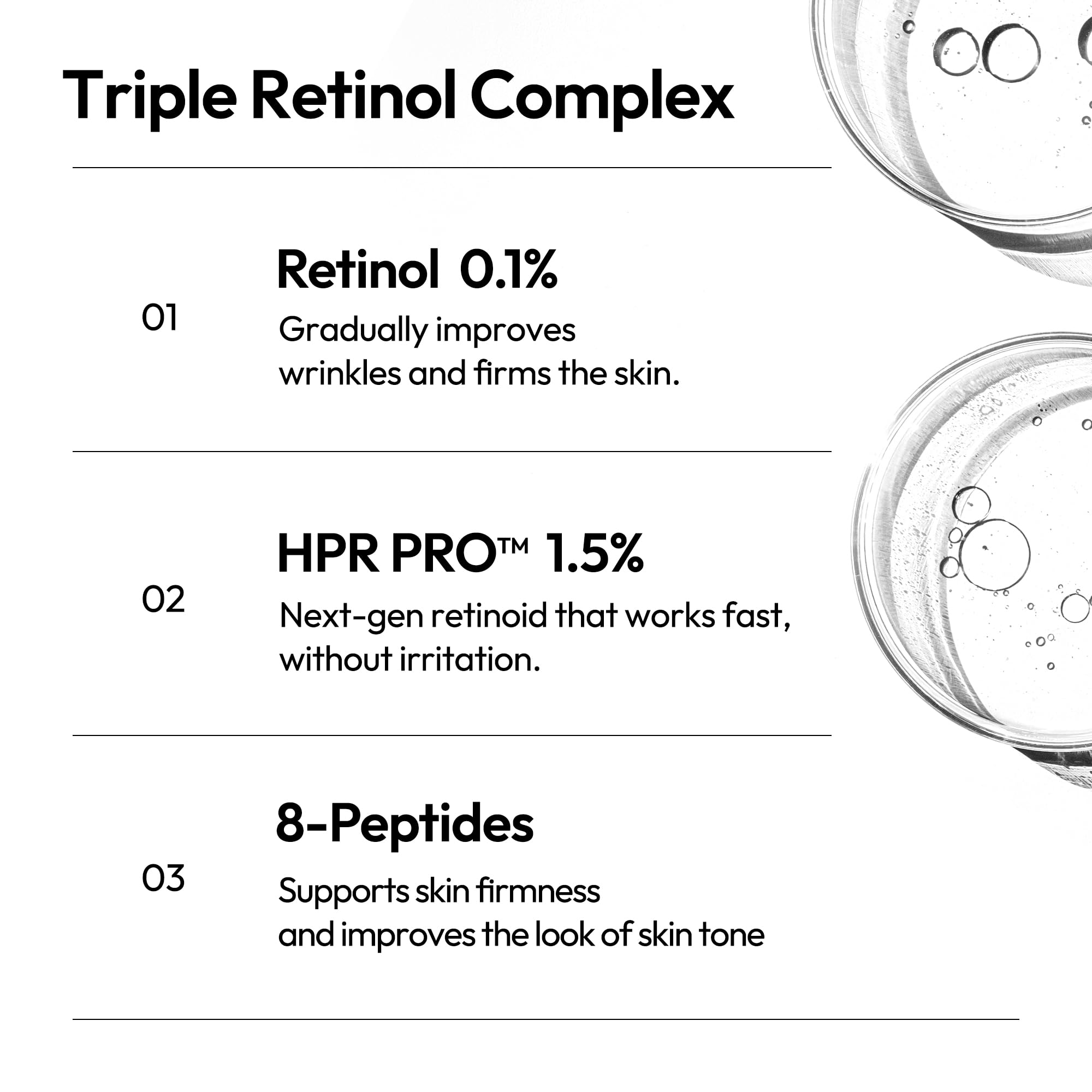 LAYERLAB Triple Retinoid 1.6% Serum – HPR, Retinal, Retinol & 8 Peptides | 1.08 fl oz