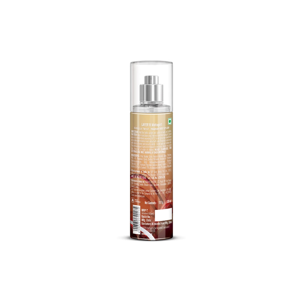 Layer'r Wottagirl Body Spray Vanilla Twist – 135ml | All-Day Freshness