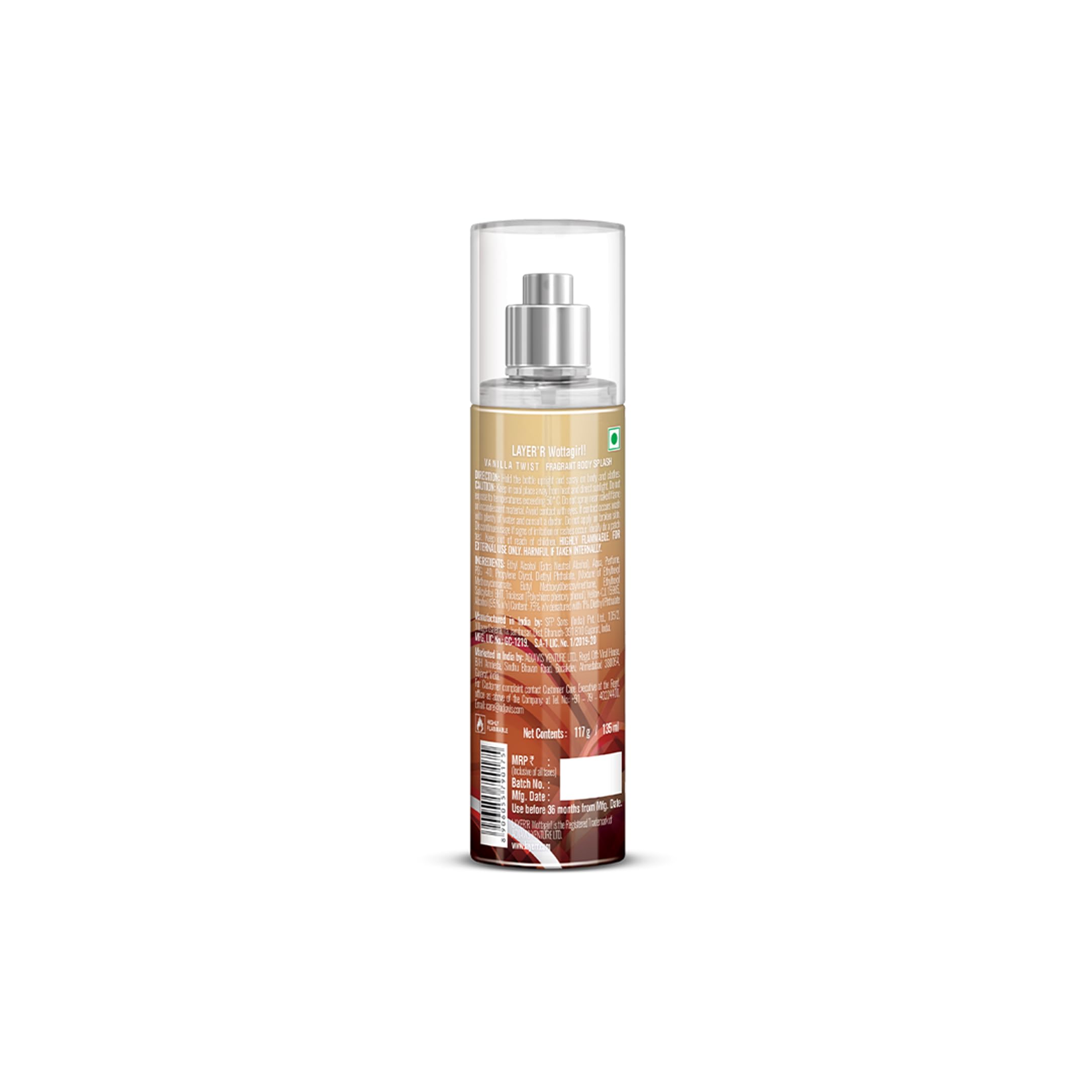 Layer'r Wottagirl Body Spray Vanilla Twist – 135ml | All-Day Freshness