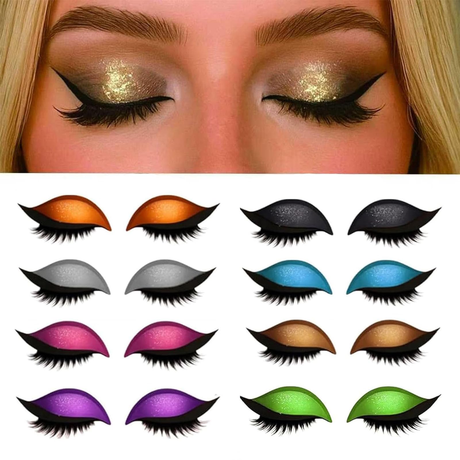 Lazy Eye Shadow Eyelash Patch – 3-in-1 Self-Adhesive Eye Makeup Sticker (8pcs)