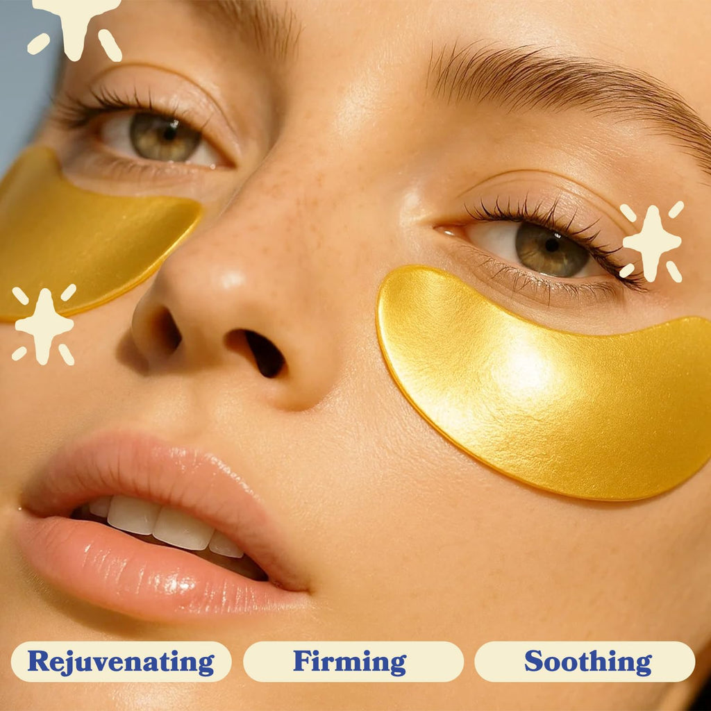 LE GUSHE Gold Under Eye Patches – Puffy Eyes & Dark Circles, 30 Pairs