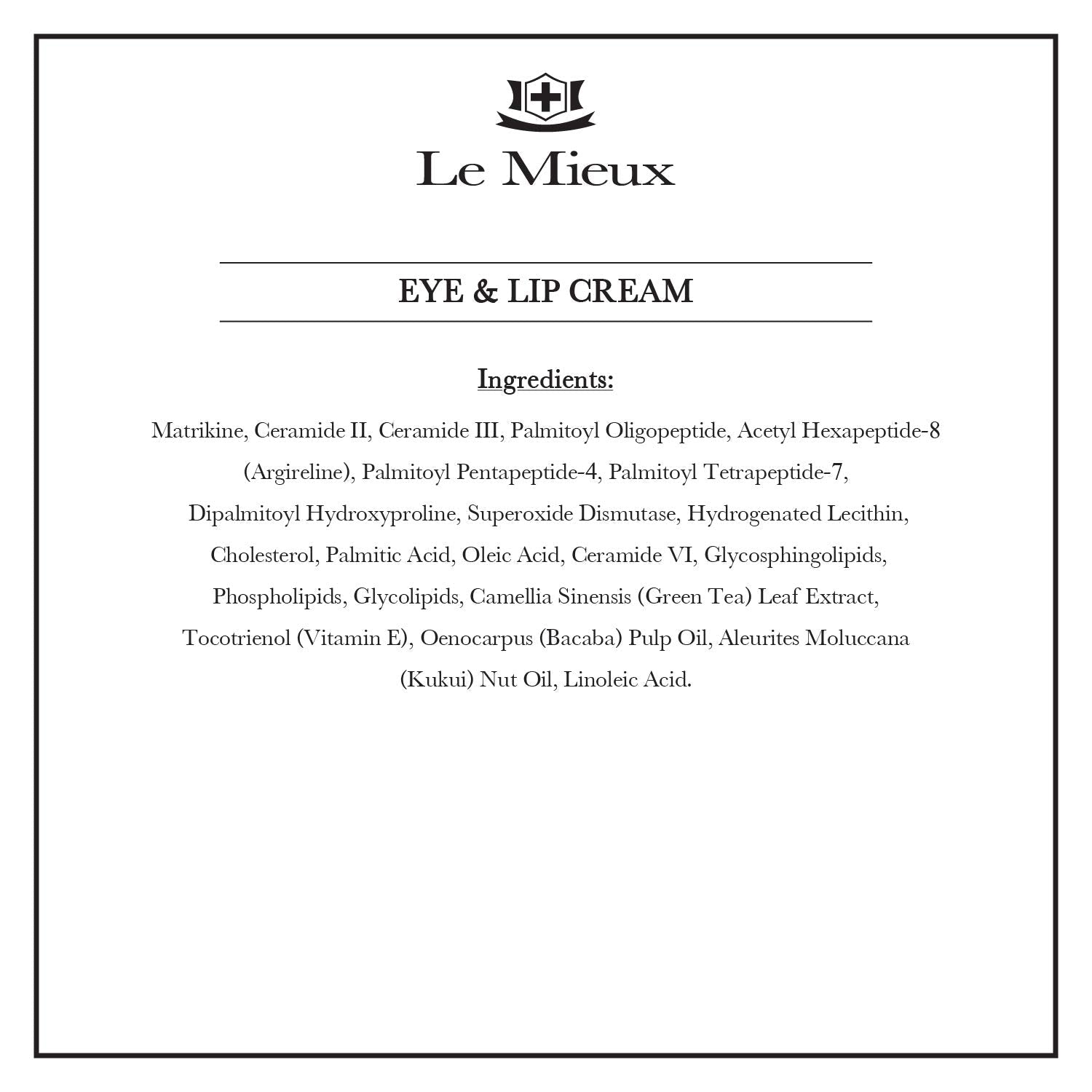 Le Mieux Eye & Lip Cream – Peptide-Infused Moisturizer with Kukui Nut Oil & Ceramide