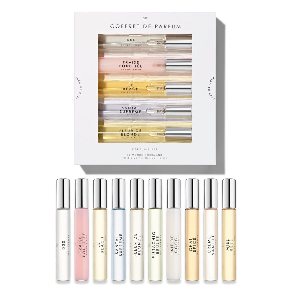 Le Monde Gourmand 2-Box Perfume Set – 10 Mini EDP Purse Sprays | Travel Sampler for Women | Vegan & Cruelty-Free
