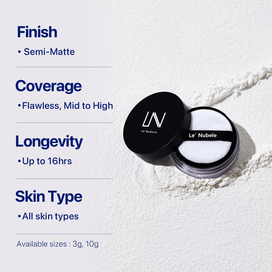 Le Nubele Azulene Face Cover Fixing Powder | Translucent Setting, Matte Finish