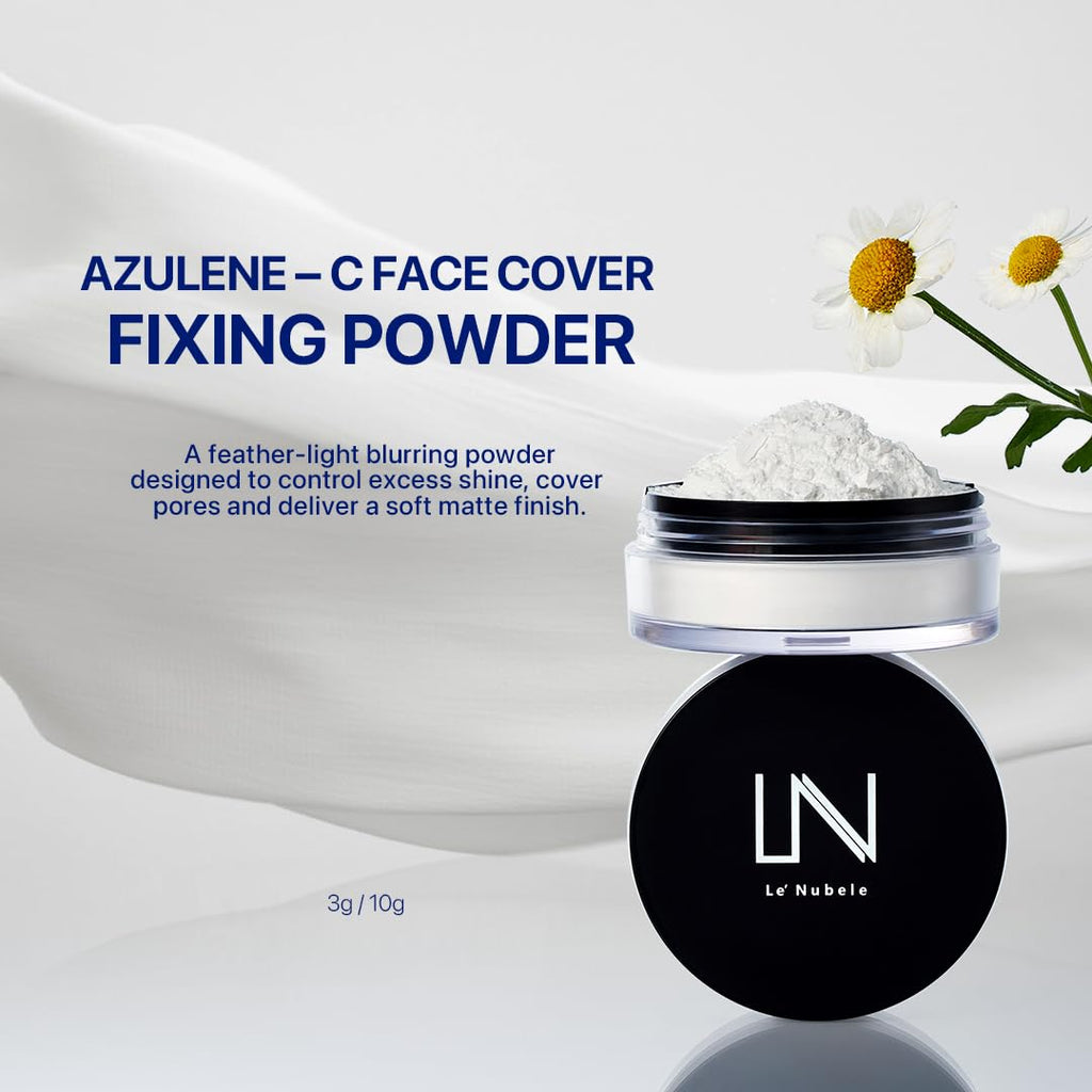 Le Nubele Azulene Face Cover Fixing Powder | Translucent Setting, Matte Finish