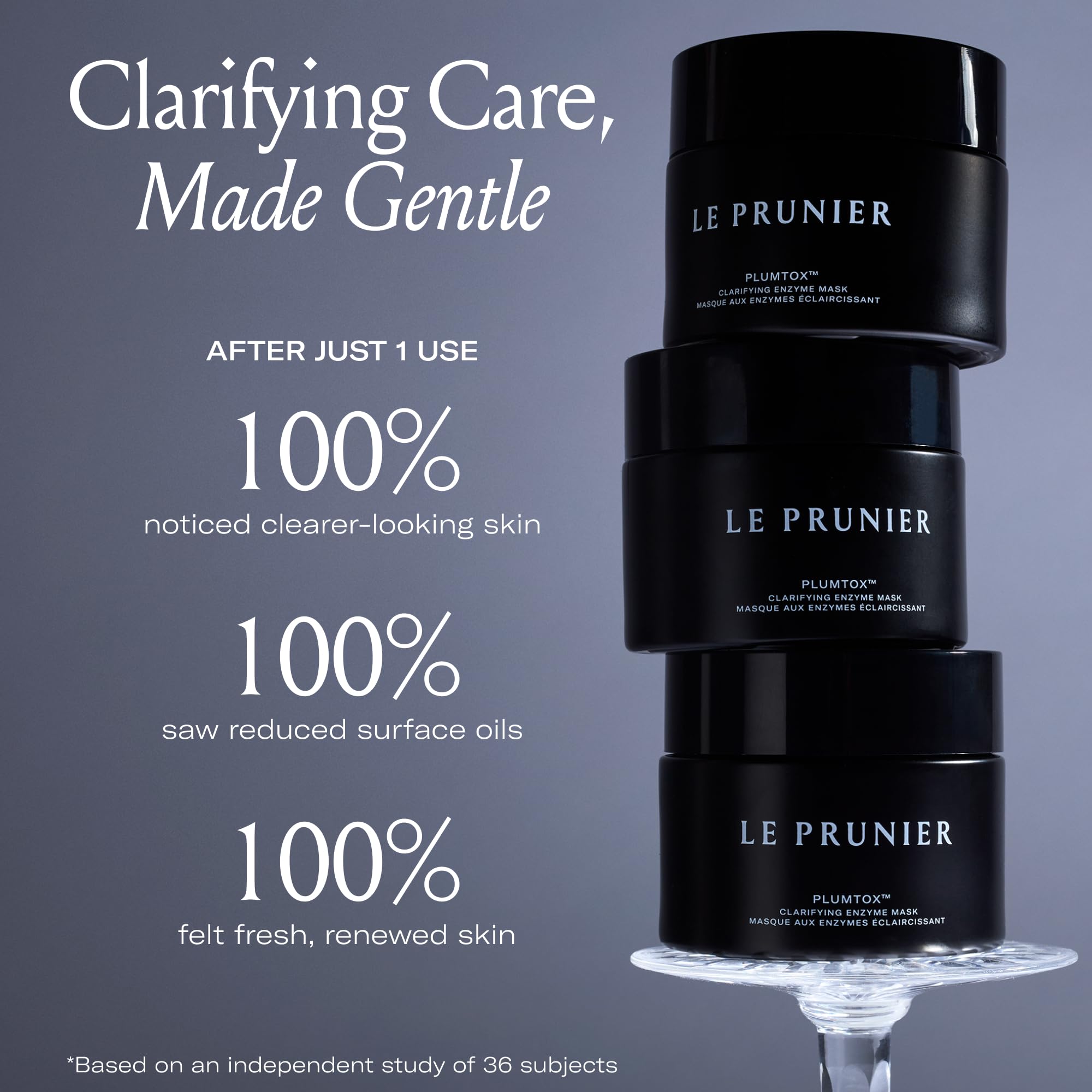Le Prunier Plumtox Clarifying Enzyme Face Mask | Gentle AHA/BHA/PHA Exfoliation with Midnight Muir Plum Extract | Vegan Skincare | 2 fl oz