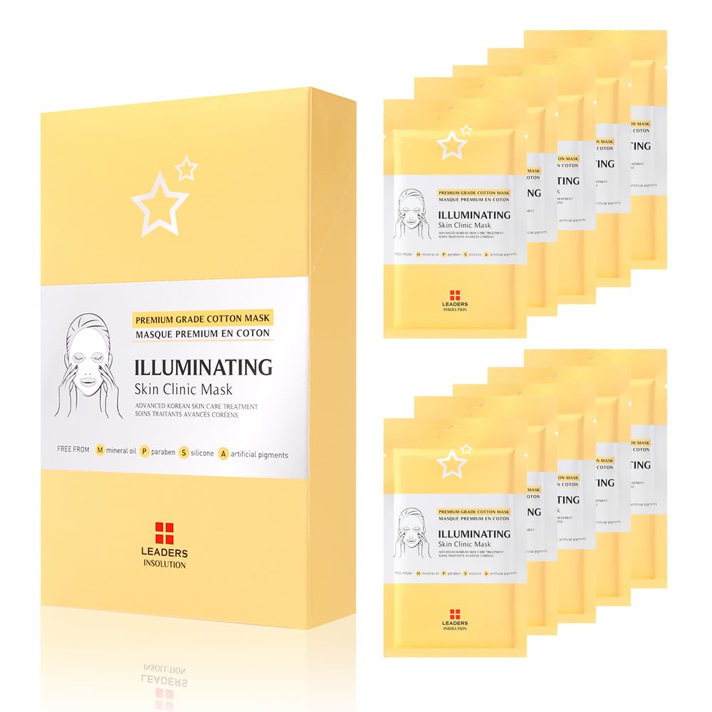Leaders Insolution Illuminating Skin Clinic Mask | Omega-3, Purslane, Niacinamide | 100% Cotton