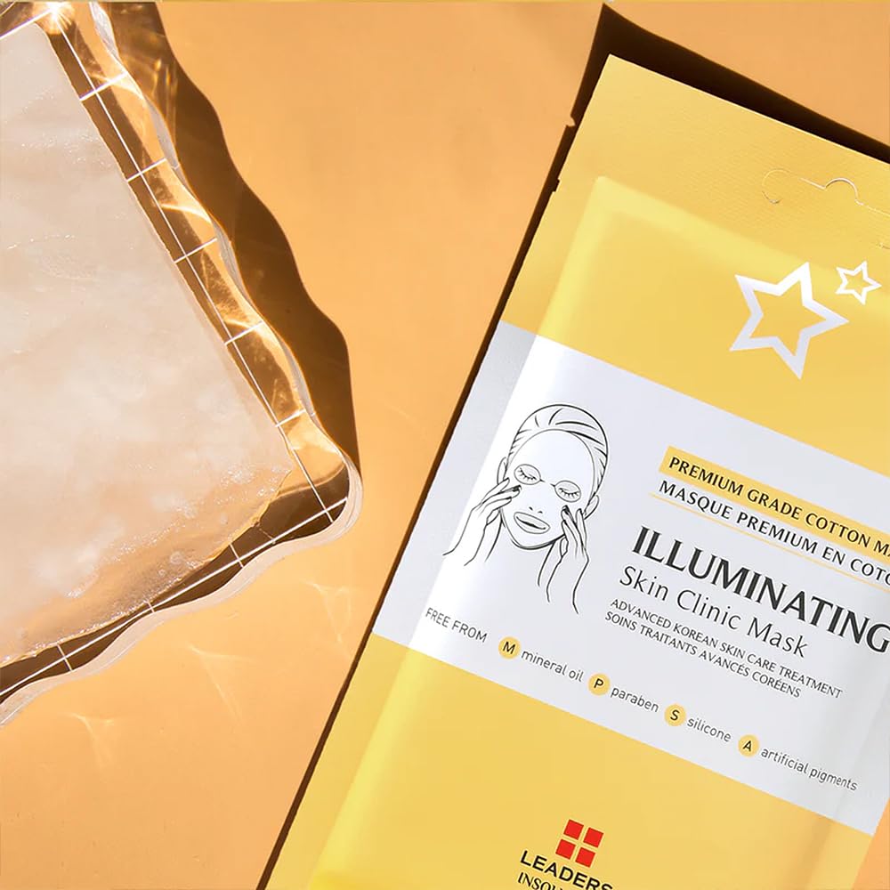Leaders Insolution Illuminating Skin Clinic Mask | Omega-3, Purslane, Niacinamide | 100% Cotton