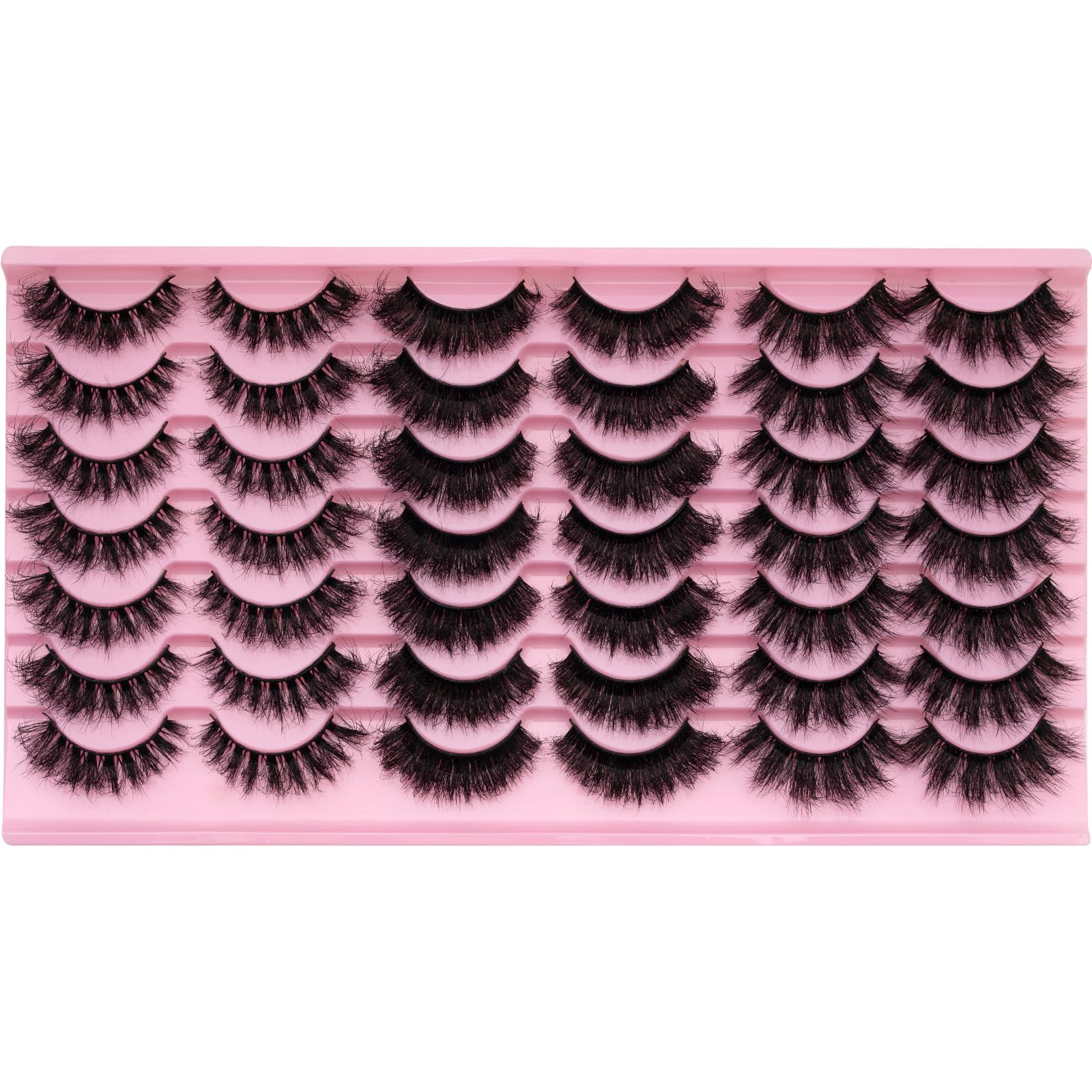 LEAFMOON Wispy Mink Lashes – 21 Pairs, 3 Styles, 8D Volume, 14–18mm Cat-Eye