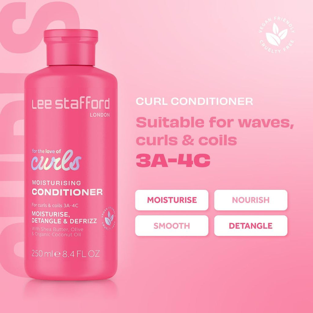 Lee Stafford For The Love Of Curls Conditioner – Anti-Frizz Moisturising Detangler for 2A–4C Hair (16.9 oz)