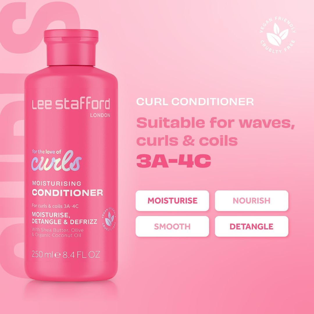 Lee Stafford For The Love Of Curls Conditioner – Anti-Frizz Moisturising Detangler for 2A–4C Hair (16.9 oz)