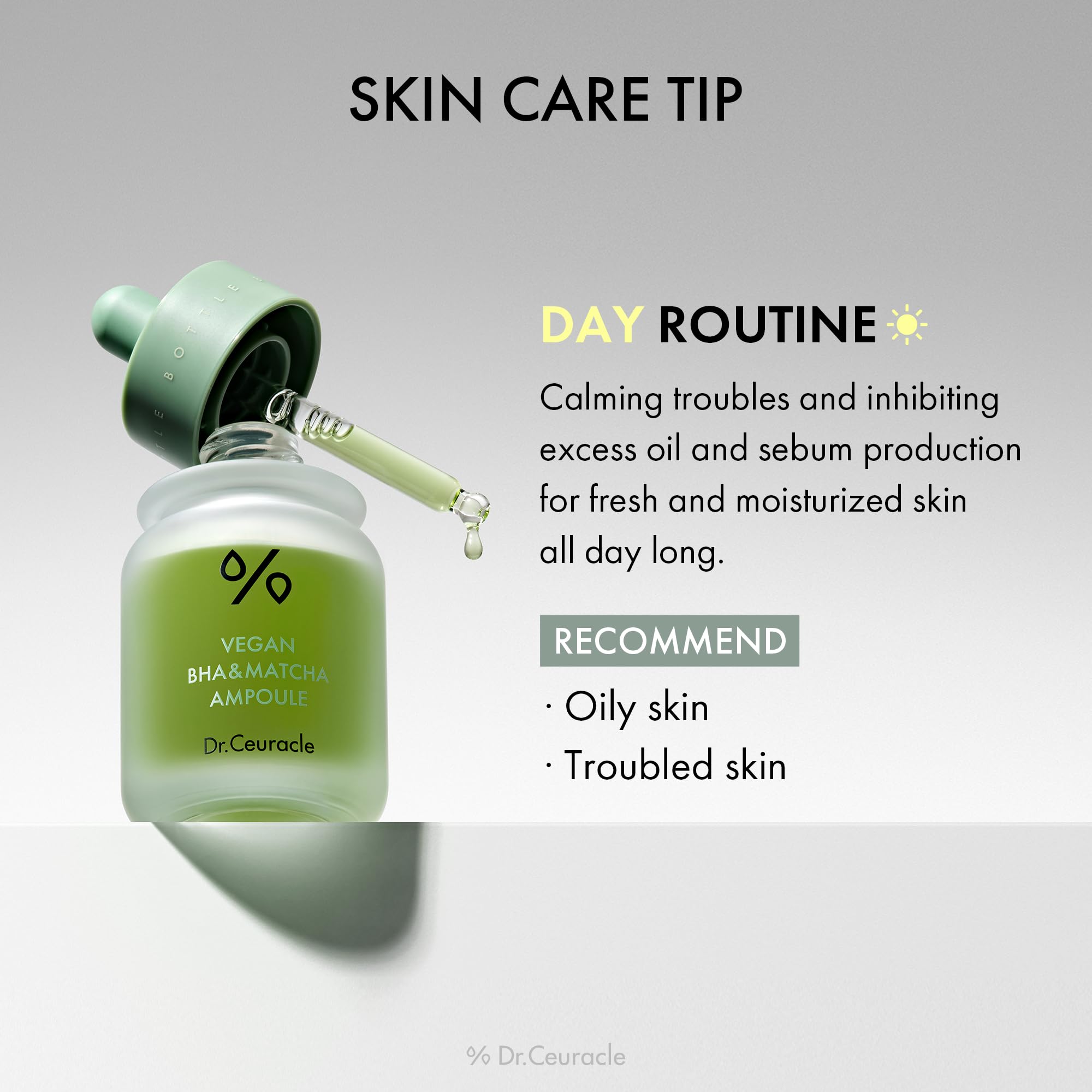 LeeGeeHaam Dr.Ceuracle Vegan BHA & Matcha Ampoule – Gentle Exfoliating Serum (30ml)