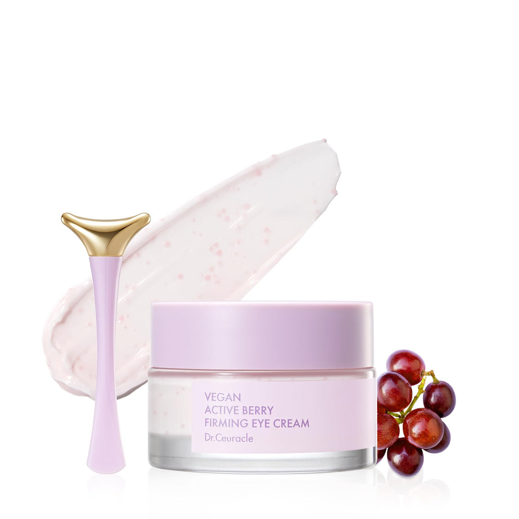 Leegeehaam Dr.Ceuracle Vegan Active Berry Eye Cream with Applicator – Hydrating Resveratrol Eye Treatment