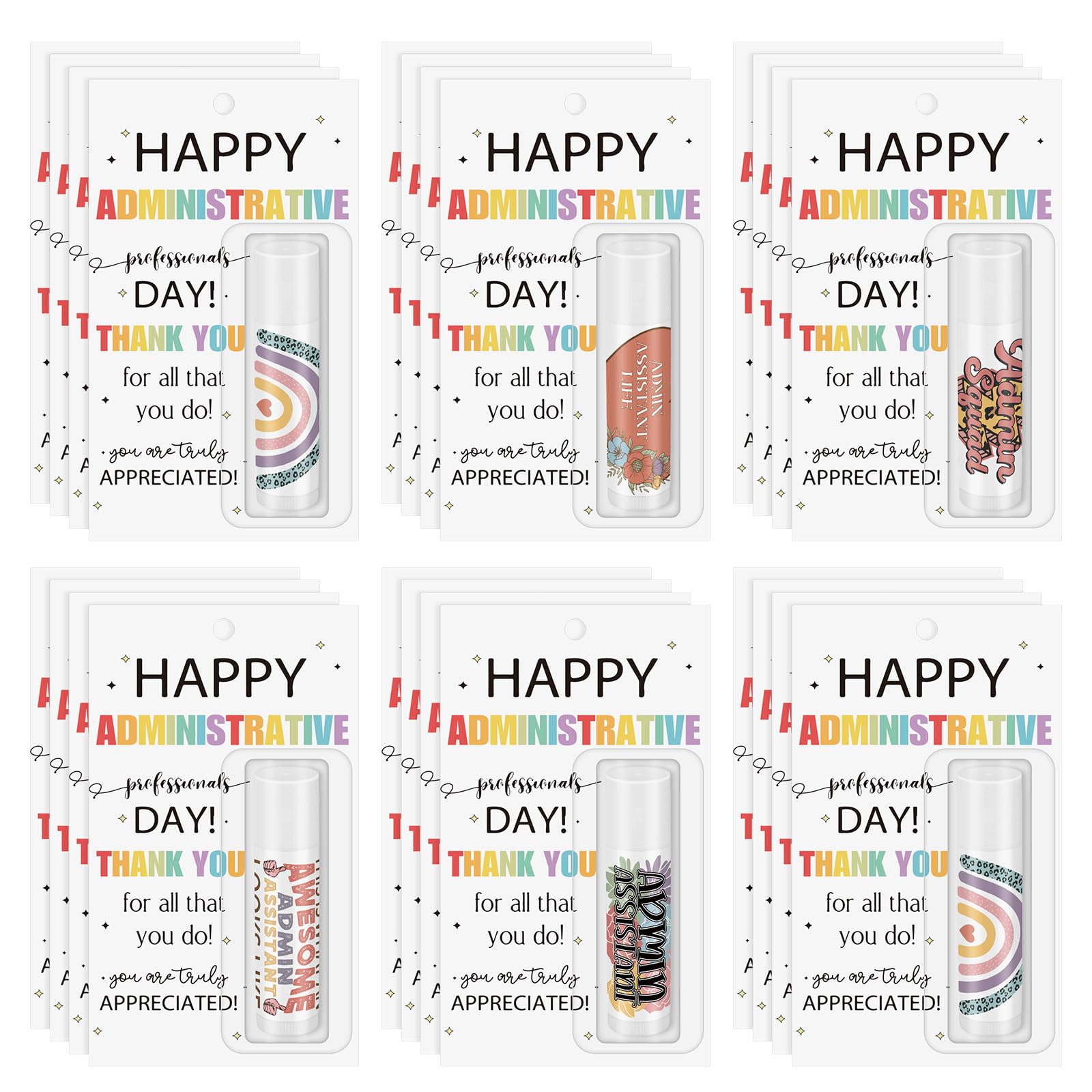 Leelosp 24 Pcs Administrator Appreciation Lip Balm Gift Set – Bulk Gifts for Admins
