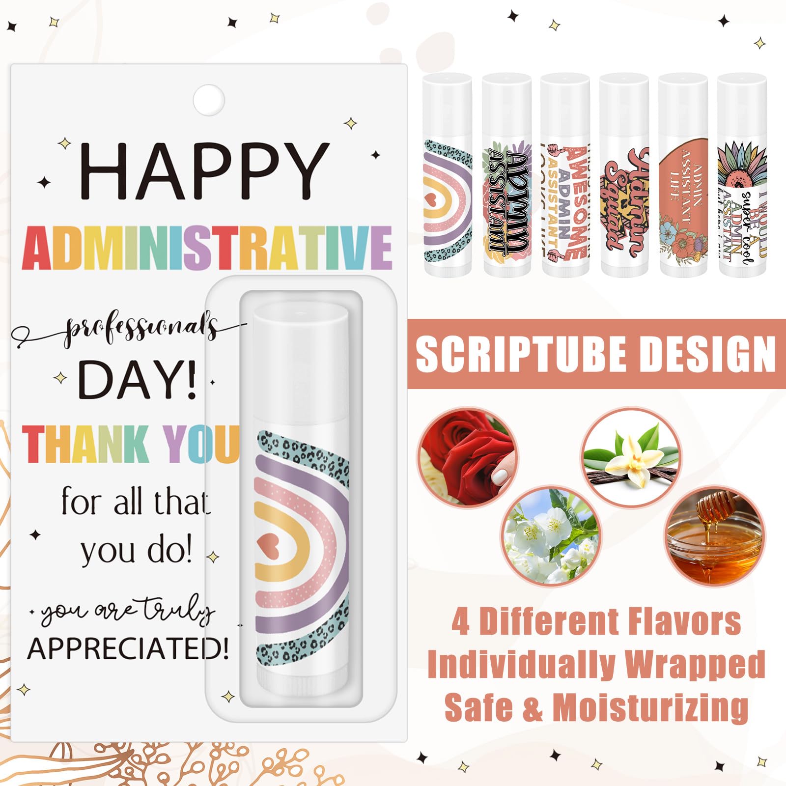 Leelosp 24 Pcs Administrator Appreciation Lip Balm Gift Set – Bulk Gifts for Admins