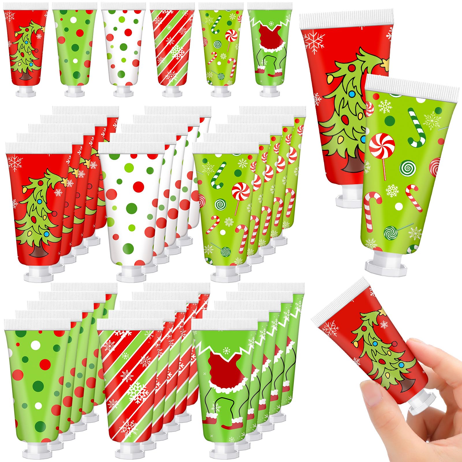 Leelosp 36-Pcs Christmas Hand Cream Gift Set - 6 Flavors, Mini Travel Moisturizers
