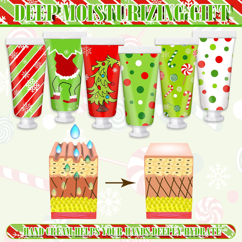 Leelosp 36-Pcs Christmas Hand Cream Gift Set - 6 Flavors, Mini Travel Moisturizers