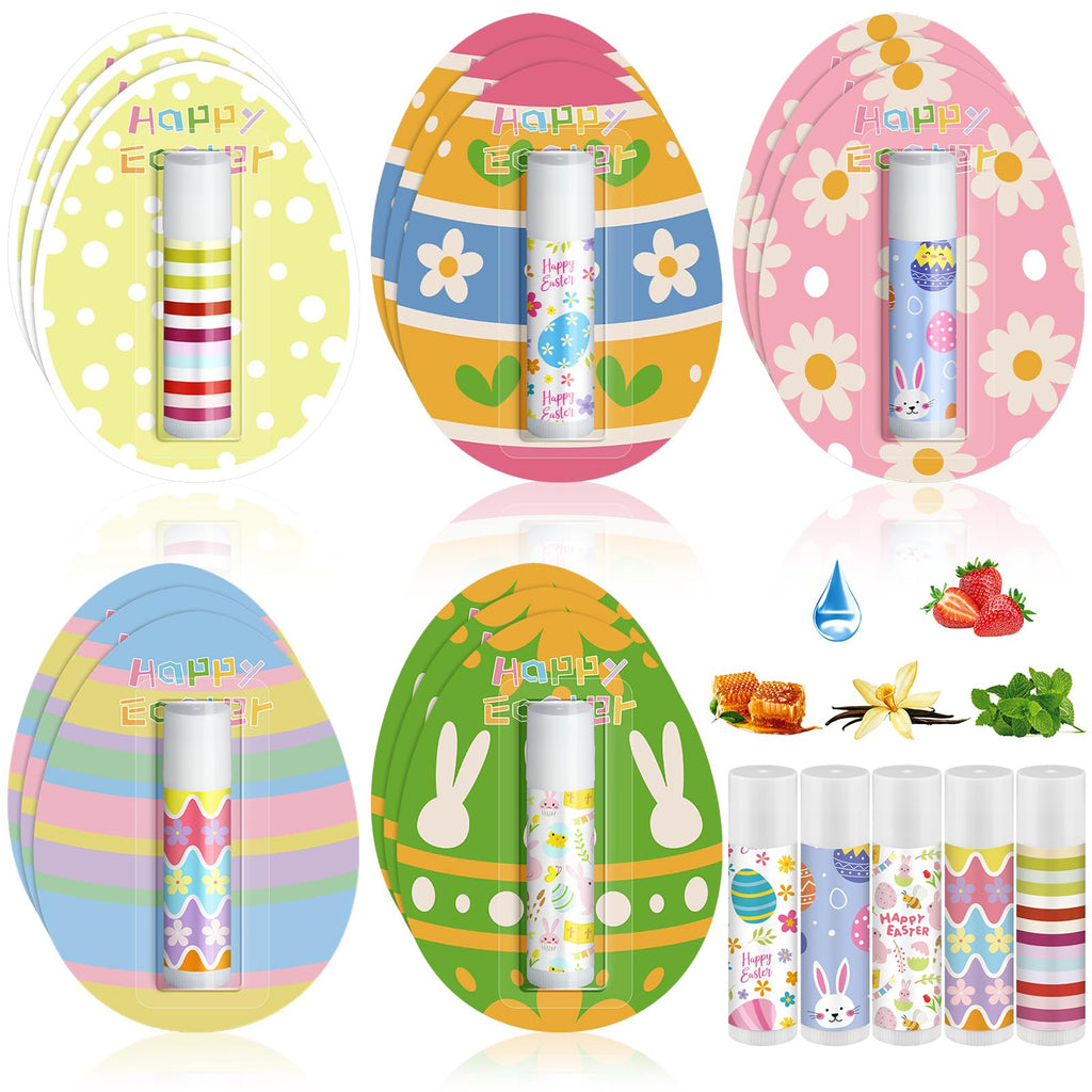 Leelosp 15 Pack Easter Lip Balm Bulk — Natural Moisturizing Lip Balms for Gifts & Party Favors