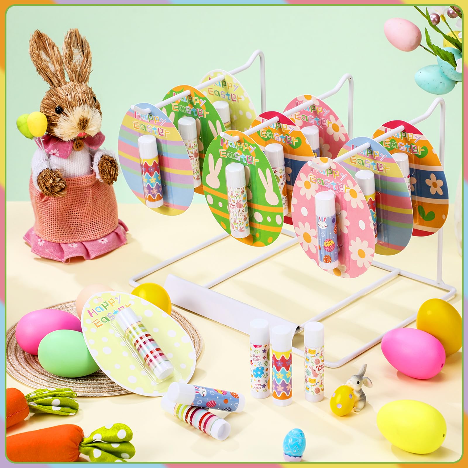 Leelosp 15 Pack Easter Lip Balm Bulk — Natural Moisturizing Lip Balms for Gifts & Party Favors