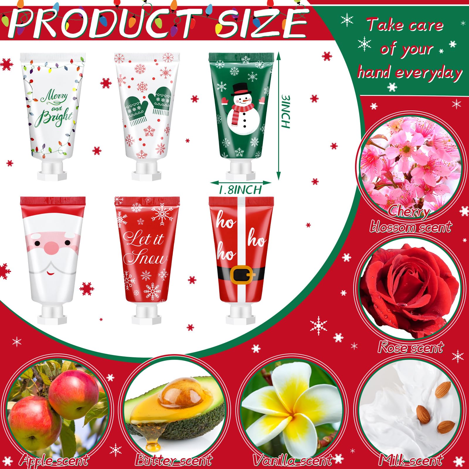 Leelosp 48-Piece Secret Santa Hand Cream Gift Set | 30ml Travel Size Lotions (6 Each Scent)