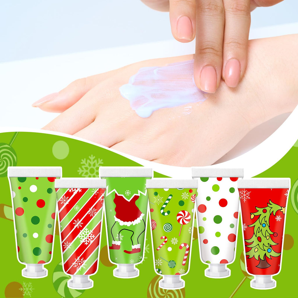 Leelosp 24 Pcs Red & Green Christmas Hand Cream Gift Set — Travel-Size Moisturizers for Stockings