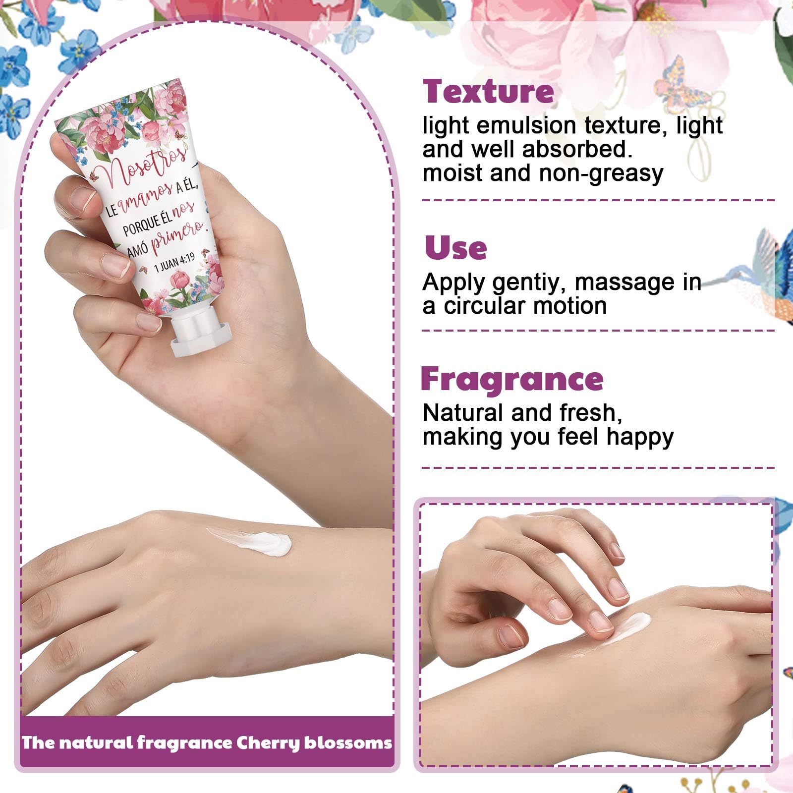 Leelosp 48-Piece Hand Cream Gift Set — Bible Verse, Inspirational Christian Gift for Mom and Women (30ml Each)