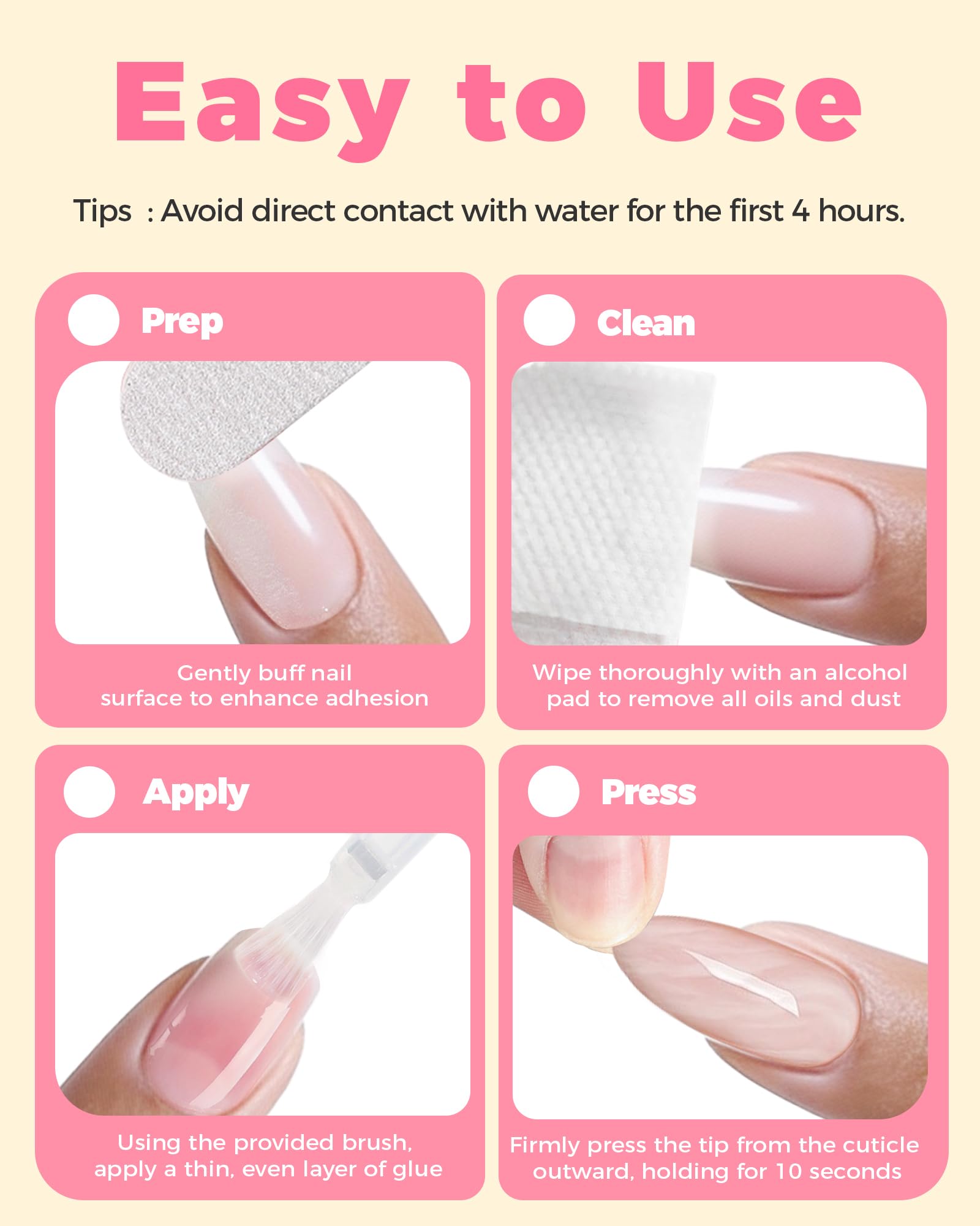 LEENEXUS Super Strong Brush-On Nail Glue Gel | 10ml Advanced Resin Formula with Deep Micro-Anchoring, Fast-Drying & Mess-Free